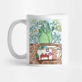 Little Mouse house under a fennel plant Mug